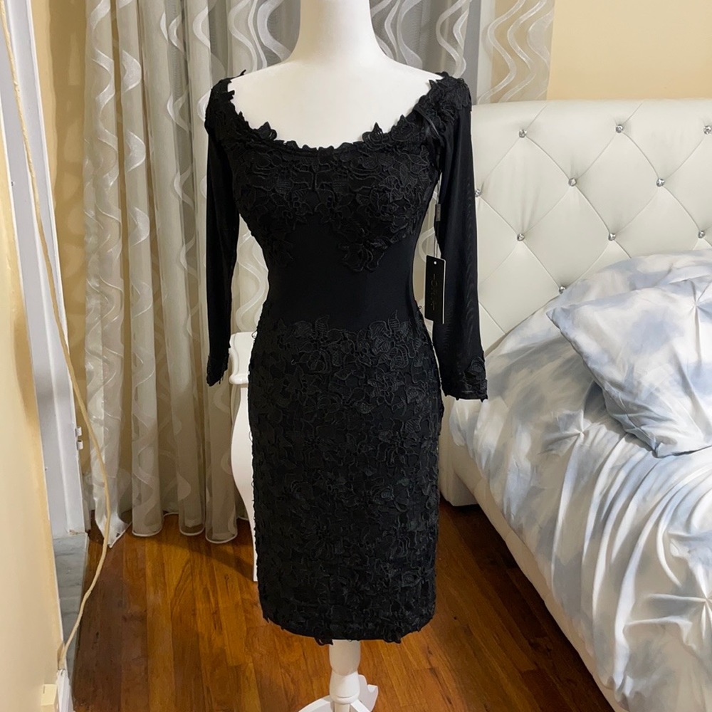Black crochet dress in a size S